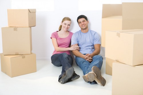 Professional removalists handling boxes and household items